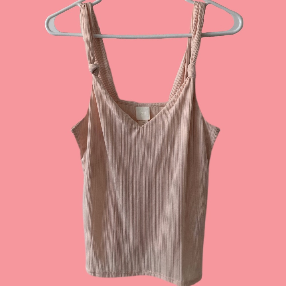 Light pink ribbed tank
